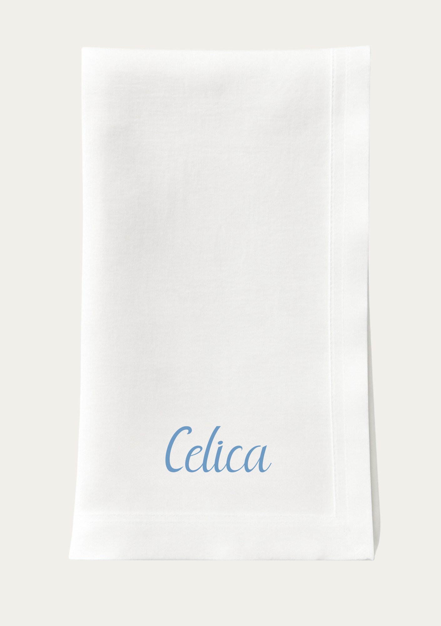 PERSONALISED EMBROIDERED WHITE DINNER NAPKIN