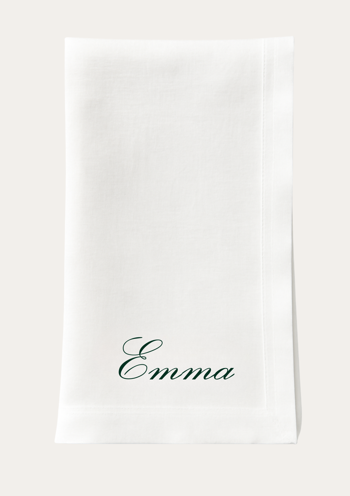 PERSONALISED EMBROIDERED WHITE DINNER NAPKIN