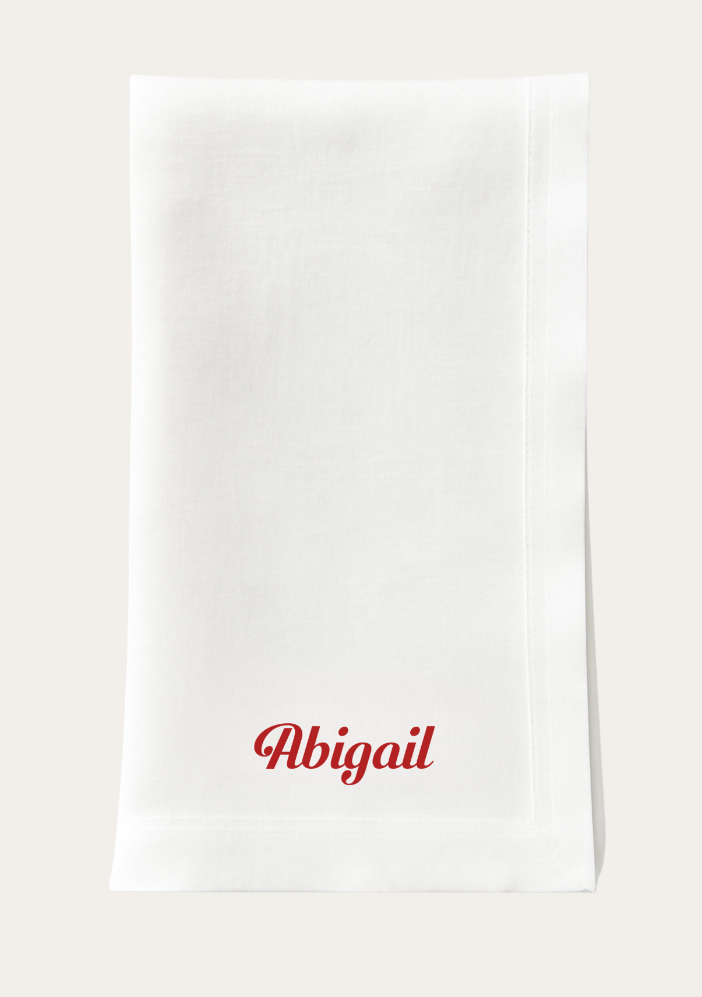 PERSONALISED EMBROIDERED WHITE DINNER NAPKIN