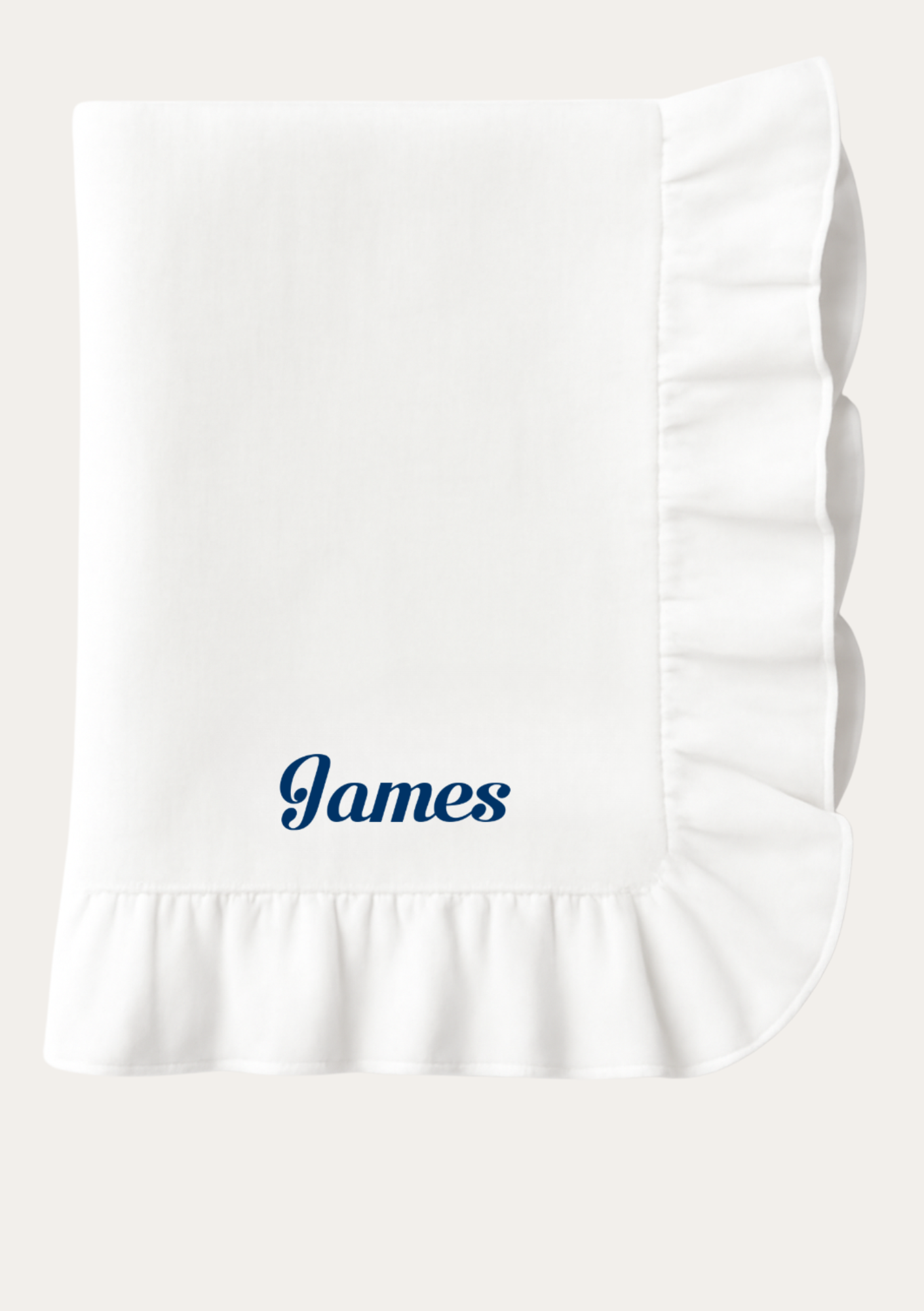 PERSONALISED FRILLY EMBROIDERED DINNER NAPKIN