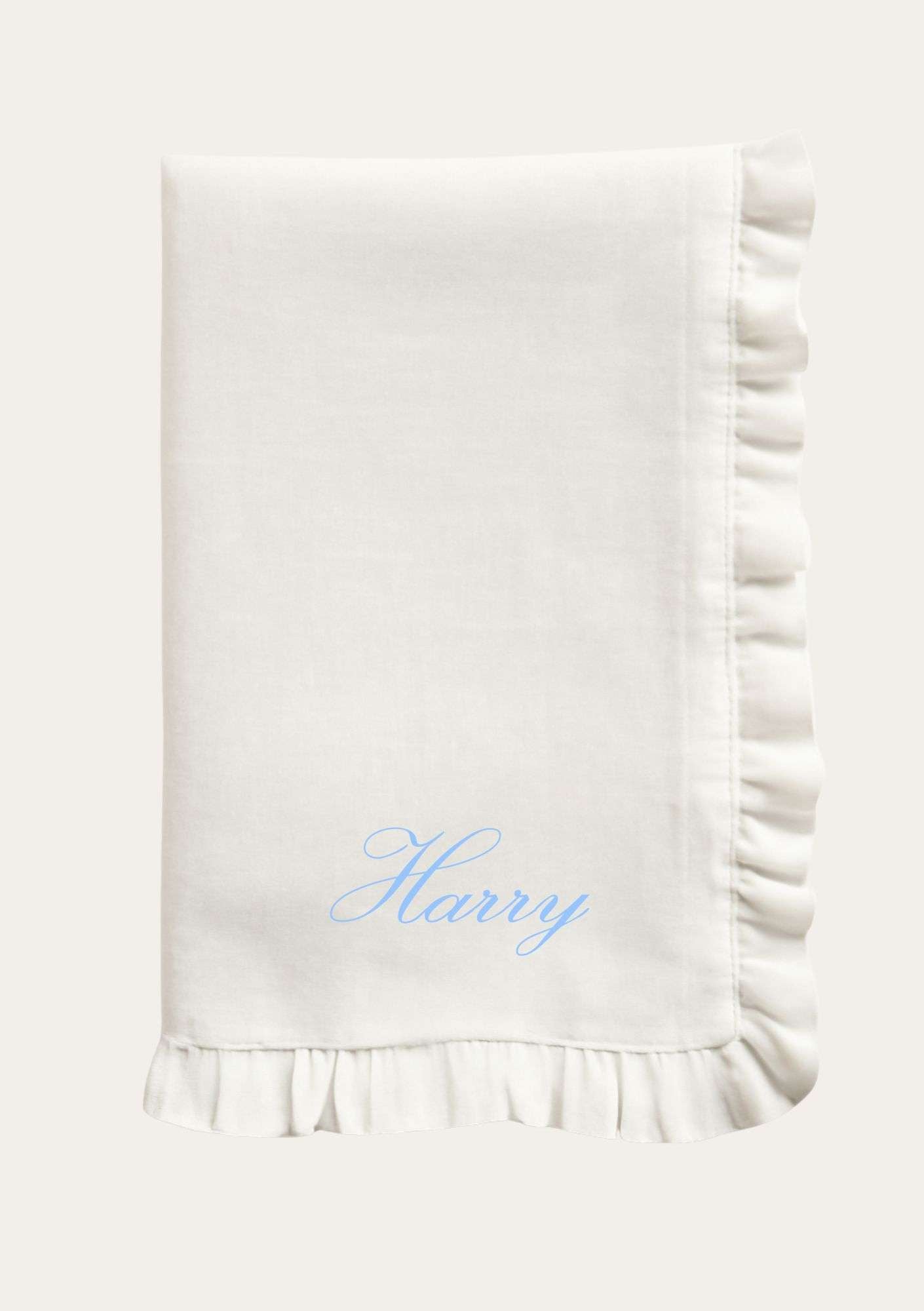 Personalised embroidered ruffle napkin