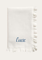 Personalised embroidered ruffle napkin