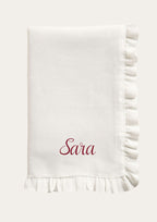 Personalised embroidered ruffle napkin