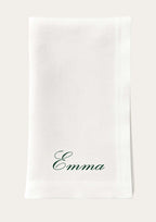 Personalised embroidered white square edge napkin