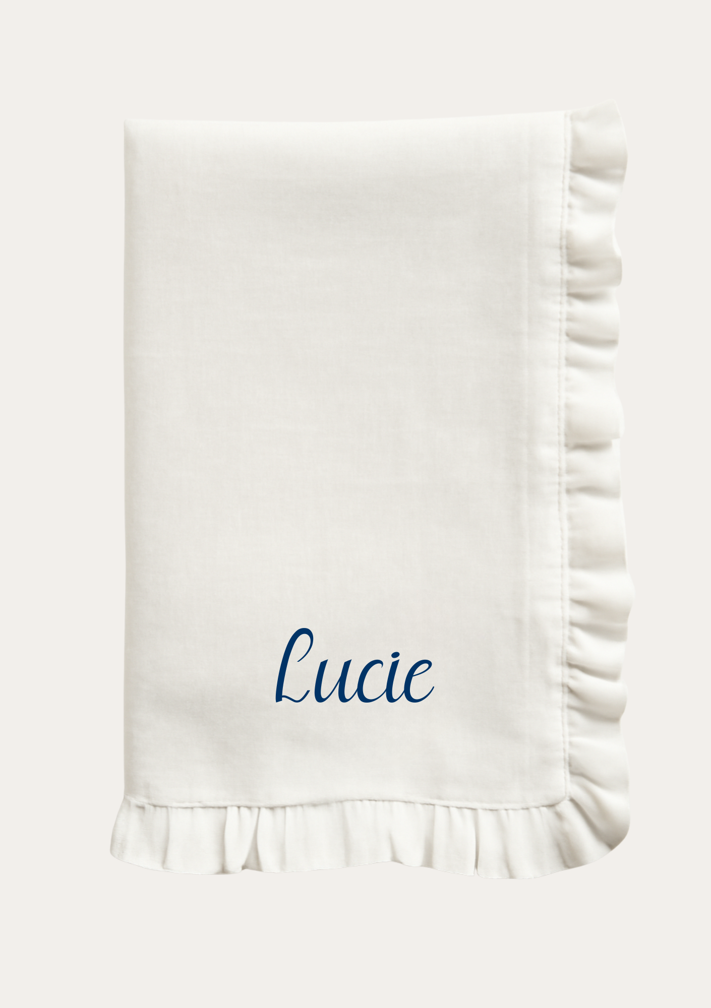 PERSONALISED RUFFLE EMBROIDERED DINNER NAPKIN