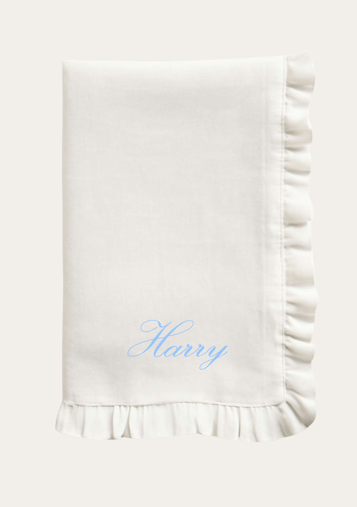 PERSONALISED RUFFLE EMBROIDERED DINNER NAPKIN